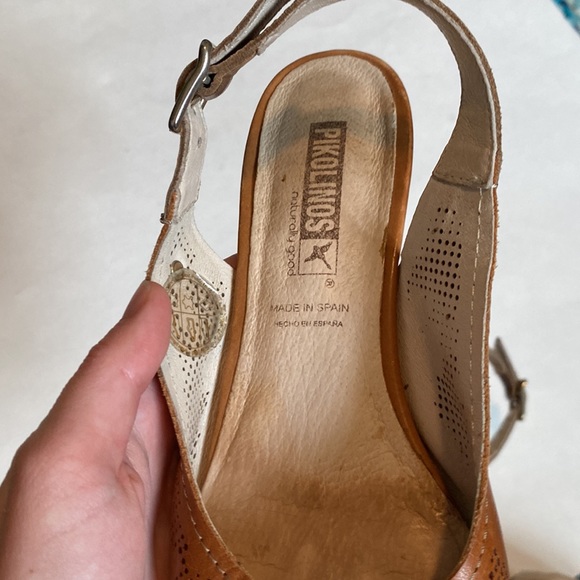 Pikolinos Elba slingback court shoe soft brown leather - Picture 7 of 10